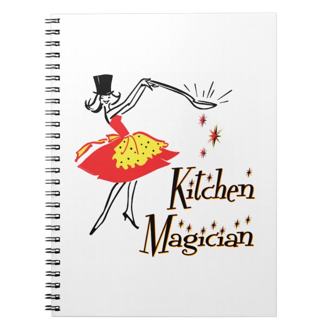 Kitchen Magician Retro Cooking Art Anteckningsbok (Framsidan)