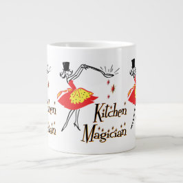 Kitchen Magician Retro Cooking Art Jumbo Mugg