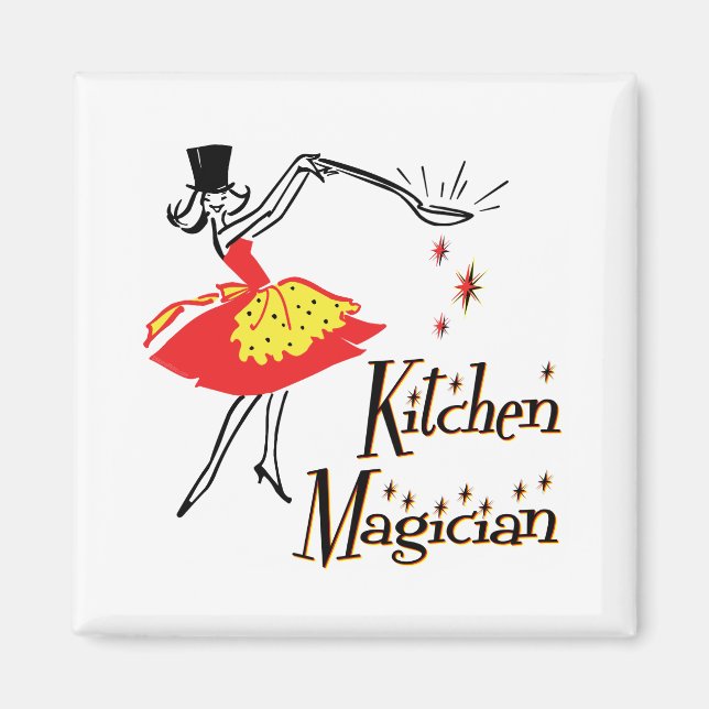 Kitchen Magician Retro Cooking Art Magnet (Framsidan)