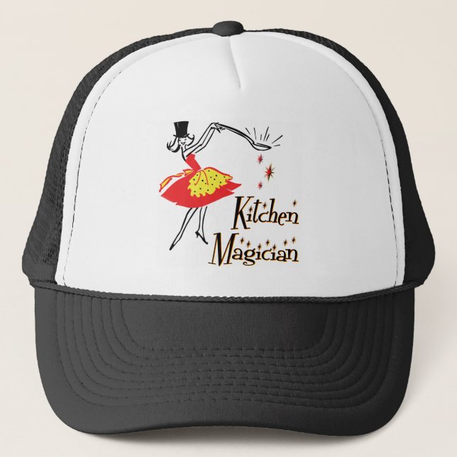 Kitchen Magician Retro Cooking Art Truckerkeps (Framsida)