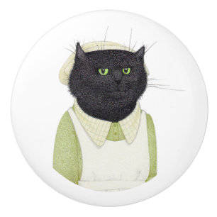 KITCHEN MAID CAT Ceramic Knob Knopp