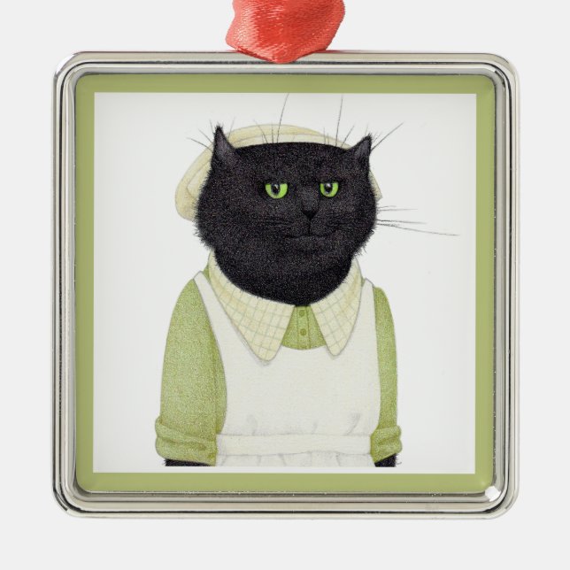 KITCHEN MAID CAT Premium Square Ornament (Framsidan)