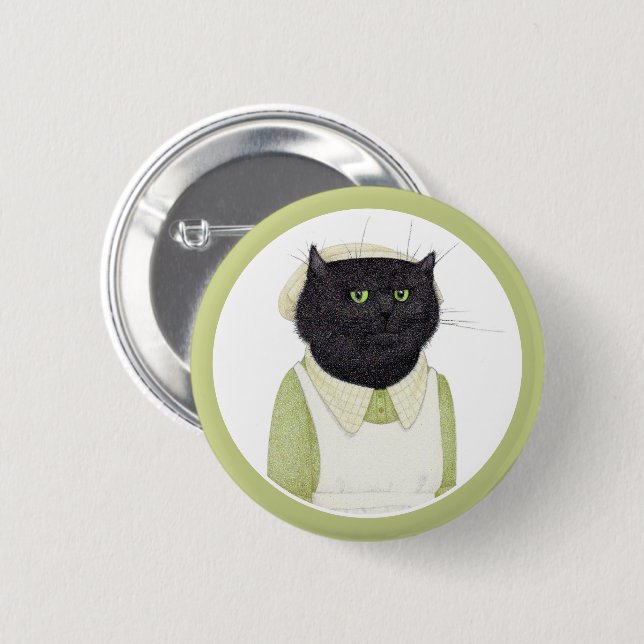 KITCHEN MAID CAT Round Pin Button Knapp (Framsida & baksida)