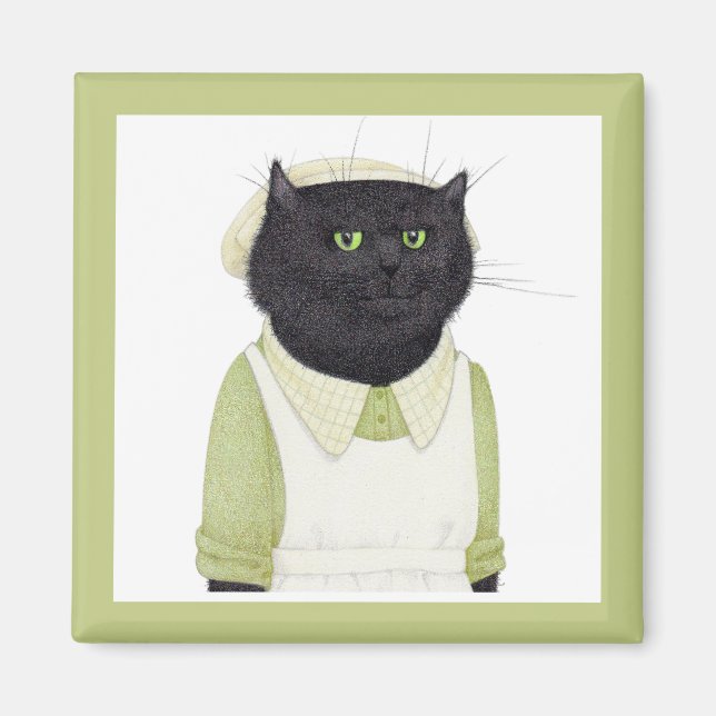 KITCHEN MAID CAT Square Magnet (Framsidan)