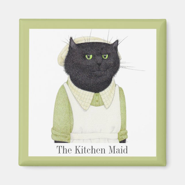 KITCHEN MAID CAT Square Magnet + Text (Framsidan)