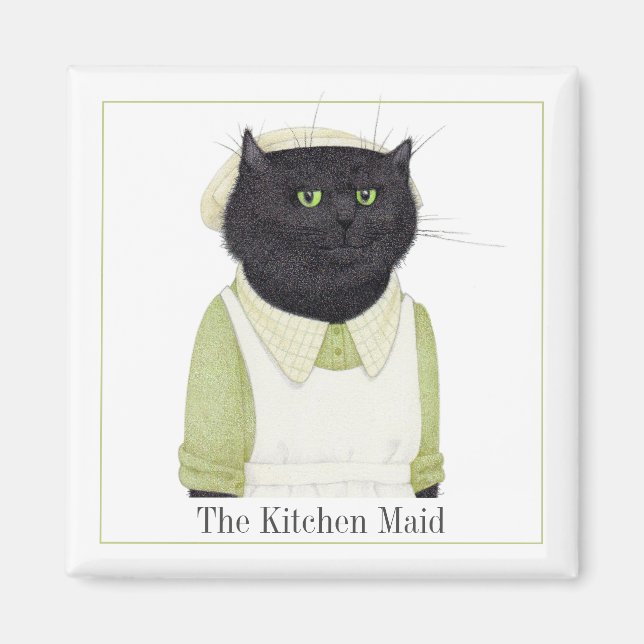 KITCHEN MAID CAT Square Magnet + Text II (Framsidan)