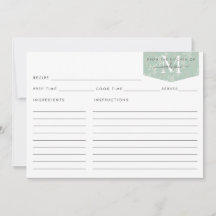Kitchen Monogram Script Teal Blommigt Foliage Reci