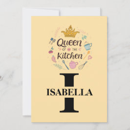Kitchen Queen Name Monogram Design Julkort