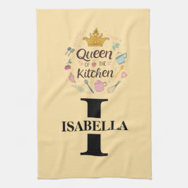 Kitchen Queen Name Monogram Design Kökshandduk
