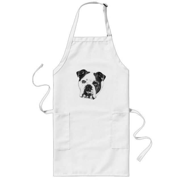 Kitchen Sång Bulldog Apron Långt Förkläde (Framsidan)