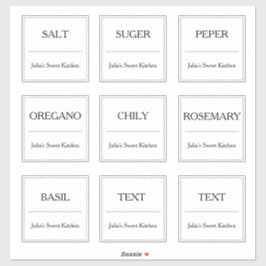 Kitchen Spice Burk etikett Anpassningsbar-cut Viny