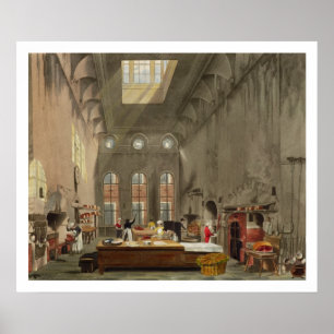 Kitchen, St. James's Palace, graverad av William J Poster