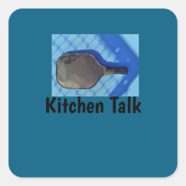Kitchen Talk Pickleball Fyrkantigt Klistermärke