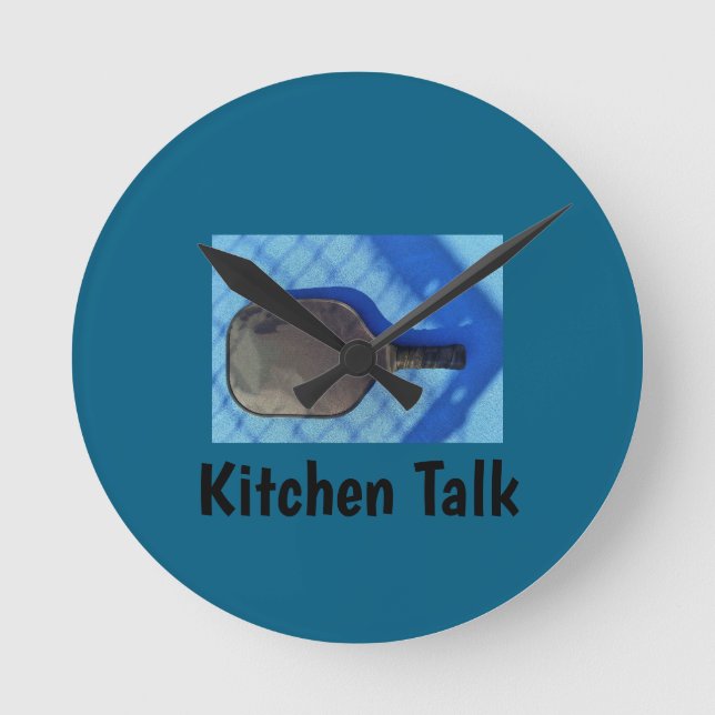 Kitchen Talk Pickleball  Rund Klocka (Framsida)