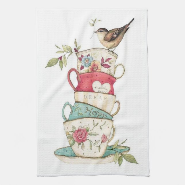 Kitchen Tea Time Tea Towel Kökshandduk (Vertikal)