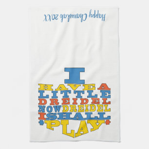 Kitchen Towel "Chanukah/Dreidel Play" Kökshandduk