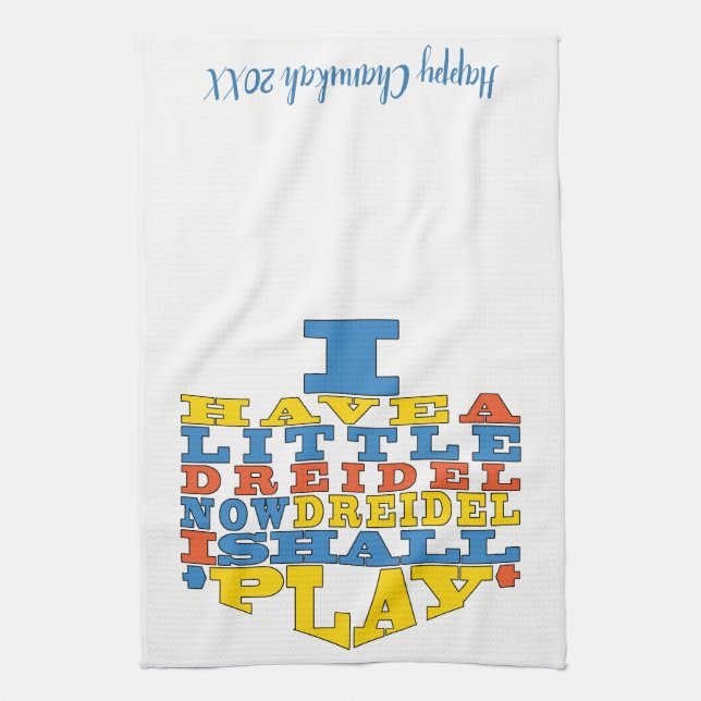 Kitchen Towel "Chanukah/Dreidel Play" Kökshandduk (Vertikal)
