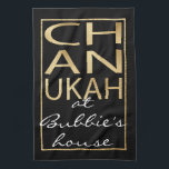 Kitchen Towel Chanukah Guld Kökshandduk<br><div class="desc">"Chanukah Guld" All design inslag kan redigeras. Anpassa genom att ta bort "i Bubbias hus" och ersätta med din egen text. Välj ditt favoritteckensnitt färg, storlek och stil. Bakgrunden till färg kan ändras. Tack för att du stannade och shoppade förbi. Mycket uppskattat! Lycklig Chanukah/Hanukkah! Stil: Kökshandduk 16 x 24 tum...</div>