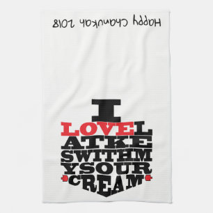 Kitchen Towel ’Chanukah/I Kärlek Latkes’ Kökshandduk