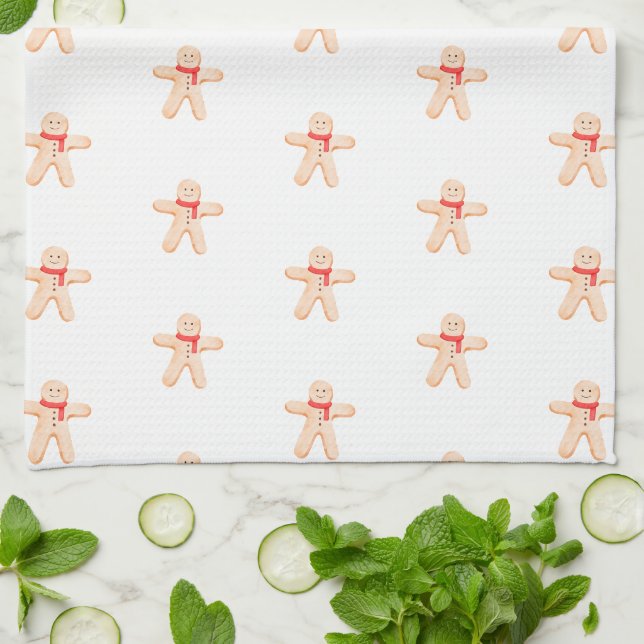 Kitchen Towel - Christmas Gingerbread Man Pattern Kökshandduk (Vikta)