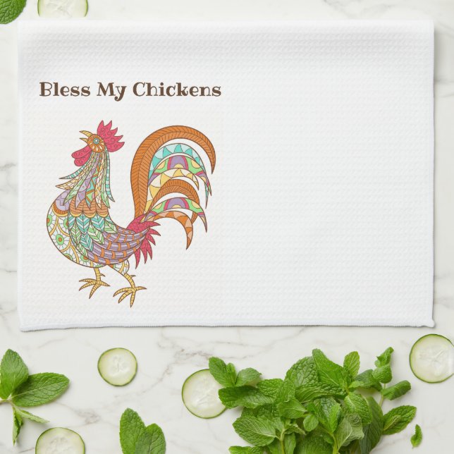 Kitchen Towel-Fanciful Chicken Kökshandduk (Vikta)