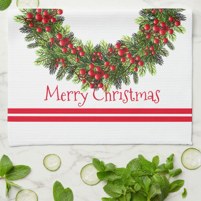 Kitchen Towel-God jul Berry Wandan Kökshandduk (Vikta)