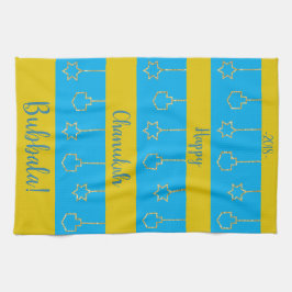 Kitchen Towel "Hanukkah Blue Guld" Kökshandduk