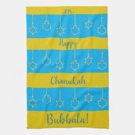 Kitchen Towel "Hanukkah Blue Guld" Kökshandduk