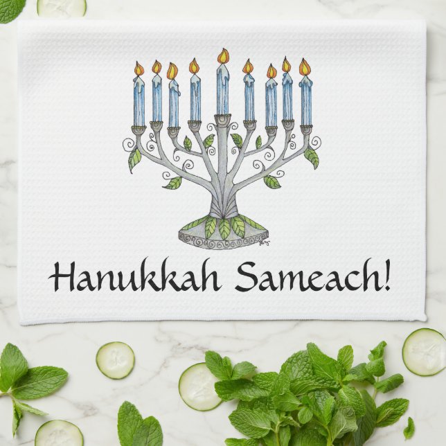 Kitchen Towel - Hanukkah Chanukah - Menorah Kökshandduk (Vikta)