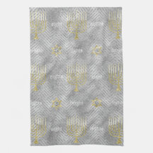 Kitchen Towel ’Hanukkah Elegant Menorahs’