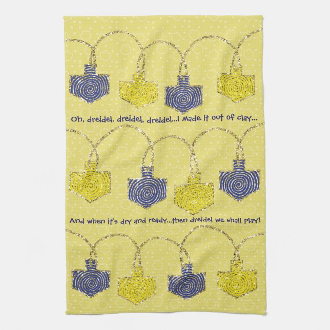 Kitchen Towel "Hanukkah/Oh Dreidel" Kökshandduk (Vertikal)