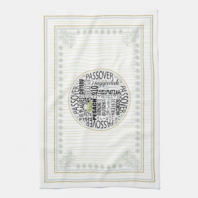 Kitchen Towel "Lycklig Passover Ord" Kökshandduk (Vertikal)