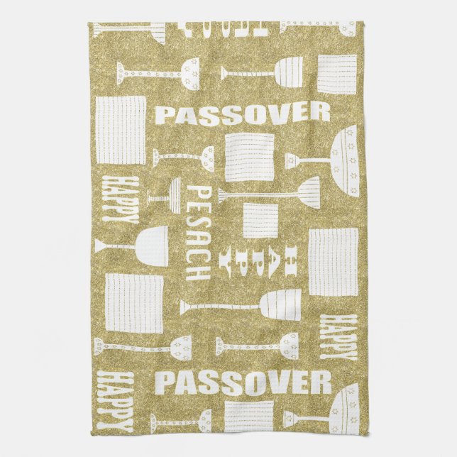 Kitchen Towel "Lycklig Passover/Pesach" Kökshandduk (Vertikal)