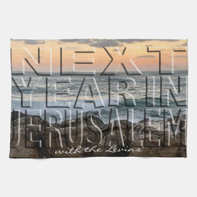 Kitchen Towel "Next Year Jerusalem Beach" Kökshandduk (Horisontell)