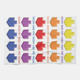 Kitchen Towel "Nosh & Fry 3D Dreidels" Kökshandduk