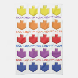 Kitchen Towel "Nosh & Fry 3D Dreidels" Kökshandduk