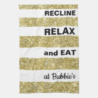 Kitchen Towel Passover/Guld, "EAT AT.."