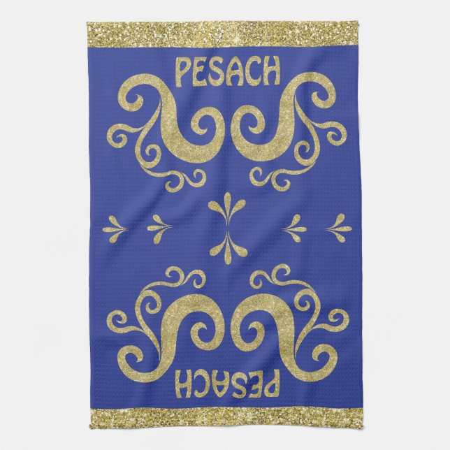 Kitchen Towel "Passover Pesach Guld " Kökshandduk (Vertikal)