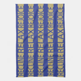 Kitchen Towel Passover RRR/Blue,Guld Kökshandduk