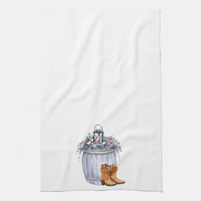 Kitchen Towel Summer Landsbyggsbröllop Rustic Wate Kökshandduk (Vertikal)