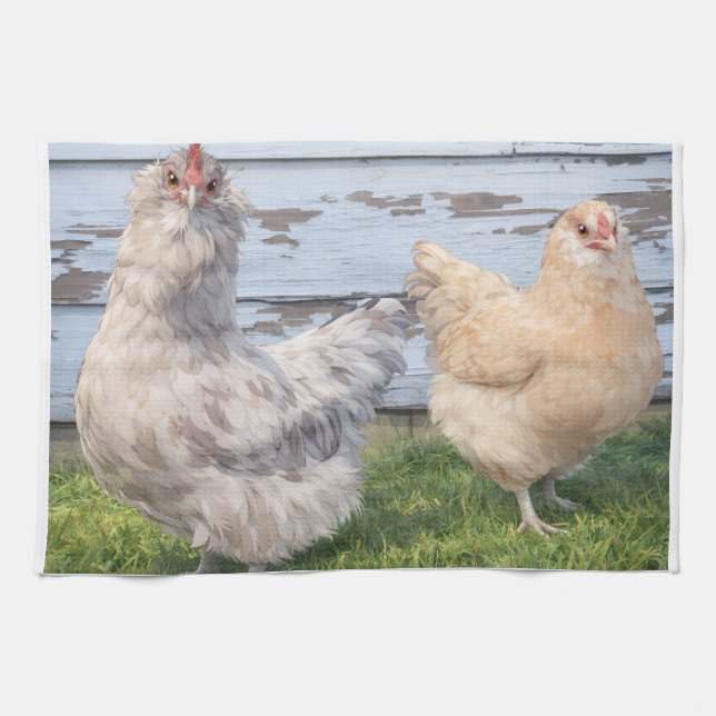 Kitchen Towel Two Chickens Farmhouse  Kökshandduk (Horisontell)