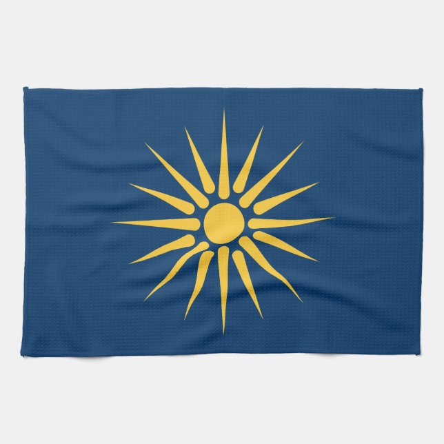 Kitchen towel with Flag of Macedonia, Greece Kökshandduk (Horisontell)