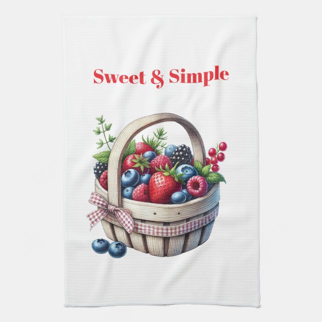 Kitchen Towels-Berry Basket Kitchen Towel Kökshandduk (Vertikal)