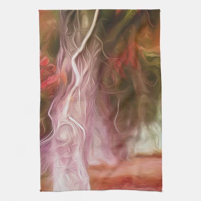 Kitchen Towels Dream Light Red Träd Kökshandduk (Vertikal)