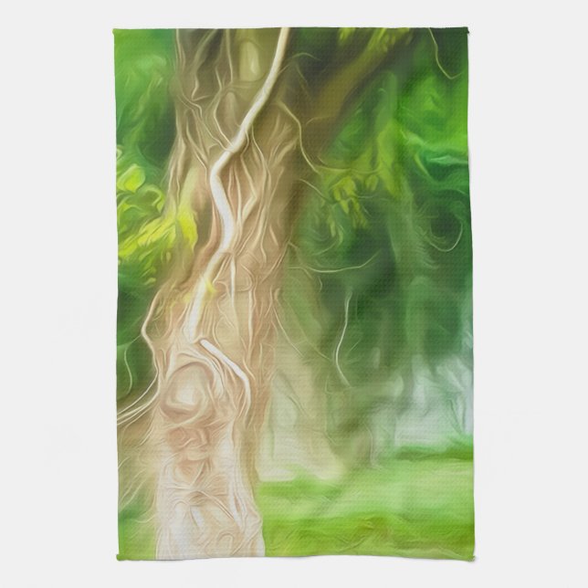 Kitchen Towels Dream Ljust grönt Träd Kökshandduk (Vertikal)