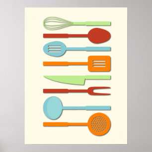 Kitchen Utensil Silhouettes ORBLC II Poster
