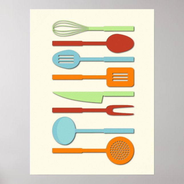 Kitchen Utensil Silhouettes ORBLC II Poster (Framsidan)