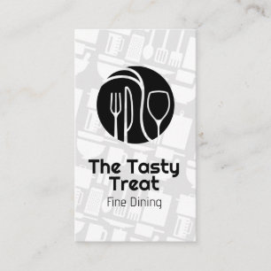 Kitchen Utensils Dinnerware-Logotyp Chef Visitkort