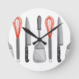 Kitchen Utensils Rund Klocka