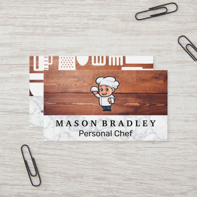 Kitchen Verktyg | Chef-Logotyp Visitkort (Fram/Back In Situ)